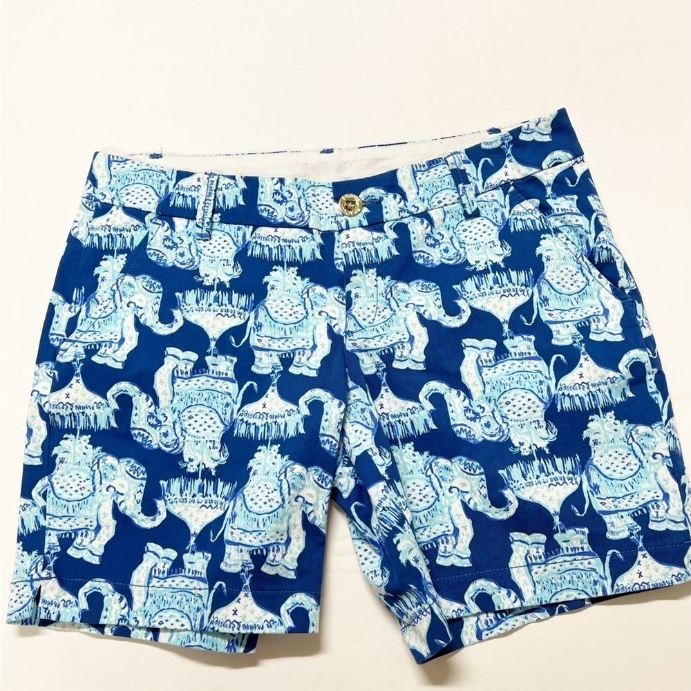 Lilly Pulitzer Womens Deep Indigo Joy Ride Elephant The Jayne Short 7" Short